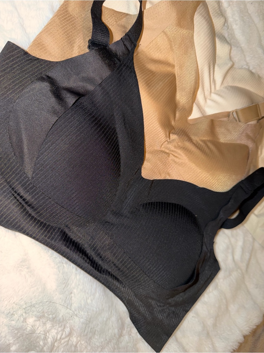 3 Seamless Wireless Bralettes - Black, Tan, Beige